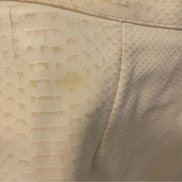 Vintage American Apparel Snakeskin White Leather Pencil Mini Skirt - Picture 5 of 6